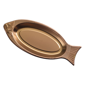Stainless Steel Fish Platter Oval Shallow Dish Golden Creative Serving Tray For Barbecue Snack Hot Pot - Product Image 4