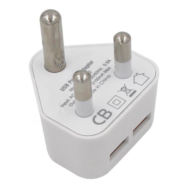 IEC CB Standard White pink Blue Mobile Phone Charger South Africa Indian Plug 3 Round Pins 5v 2A USB Wall Charger Adapter