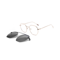 Lunettes de soleil magnétiques à clipser, haute qualité, verres polarisés TAC, charnières en métal inoxydable, montures optiques or et violet, unisexe