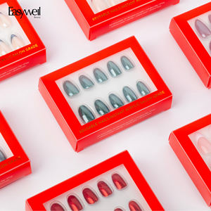 Easywell, vente chaude, ongles pressés courts ovales ronds, solides, faits à la main, pointes d'ongles en gel, couverture complète, ongles en gel pressés - Product Image 5