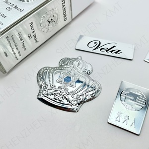 Embossed Aluminum Metal Sticker <b>Label</b> Custom Logo Adhesive Backing Luxury Style Waterproof for Perfume Candle & Cosmetic - Product Image 3