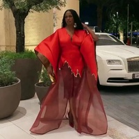 Mode Africaine Vêtements Boubou Robe Femme Tissu Africain Luxueux avec Broderie Décorative Habillement Féminin