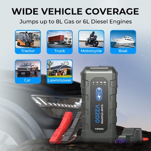 Topdon Úc USA EU Anh De Cổ V2200 2200A 12V 16000MAh Xách Tay Khẩn Cấp Booster Gói Ngân Hàng Điện Xe Pin Nhảy Khởi Động - Product Image 6