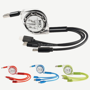 Biểu Tượng Tùy Chỉnh 3-Trong-1 Có Thể Thu Vào Nhanh Chóng Sạc 3A USB Sạc Đa Chức Năng Điện Thoại Di Động Cáp Dữ Liệu Máy Tính Khả Năng Tương Thích Cho - Product Image 3