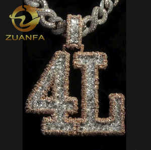 Đồ trang sức sang trọng đá ra moissanite thư Mặt dây chuyền 3D 925 Bạc moissanite tùy chỉnh hip hop mặt dây chuyền đồ trang sức chuyên nghiệp Maker - Product Image 1