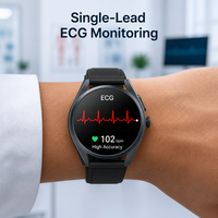 Montre connectée de santé senior P3A avec appels téléphoniques 4G, alarme SOS, surveillance cardiaque, géolocalisation GPS, écran AMOLED, étanchéité IP65 et IA