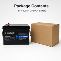 Baterai LiFePO4 3840Wh 12.8V 300Ah Untuk Sistem Surya Besar Penyimpanan Energi Rumah Tangga Portabel 200Ah Pengosongan Kontinu