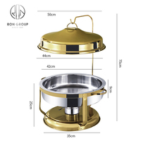 Chauffe-plats en acier inoxydable 9L pour hôtel restaurant, chauffe-plats pour buffet, fournitures de restauration, pendentifs en argent doré
