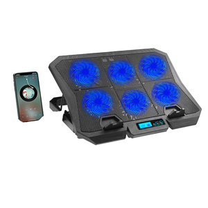 <span class=keywords><strong>Refroidisseur</strong></span> d'ordinateur <span class=keywords><strong>portable</strong></span> X6 avec écran numérique intelligent, 6 ventilateurs de 70 mm, 2200 tr/min, ultra-silencieux, 0,88 kg, USB 2.1 W, pour tous <span class=keywords><strong>les</strong></span> ordinateurs portables jusqu'à 18 pouces - Product Image 1