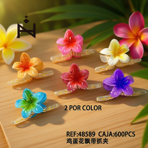 Fermacapelli a Forma di Fiocco Frangipani, 2 Pezzi per Colore, Confezione da 600 Pezzi - Product Image 3