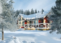 Maison en bois de forêt, confortable, spacieuse, toute saison, avec véranda prête pour la neige, terrasse ensoleillée, idéale pour les escapades familiales toute l'année