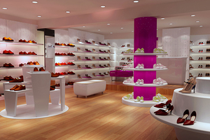 Bán lẻ thời trang tùy chỉnh cửa hàng giày dép đồ nội thất cửa hàng giày hiện đại kệ trưng bày giày tùy chỉnh kệ trưng bày tường - Product Image 2