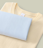 Camiseta de Algodón Peinado de Alta Calidad, 260G, para Hombre y Mujer, Cuello Redondo, Manga Corta, 100% Algodón Tejido