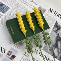 Bunga rajut buatan tangan buatan tangan, dekorasi Interior, bunga Lavender, bunga Crochet ungu