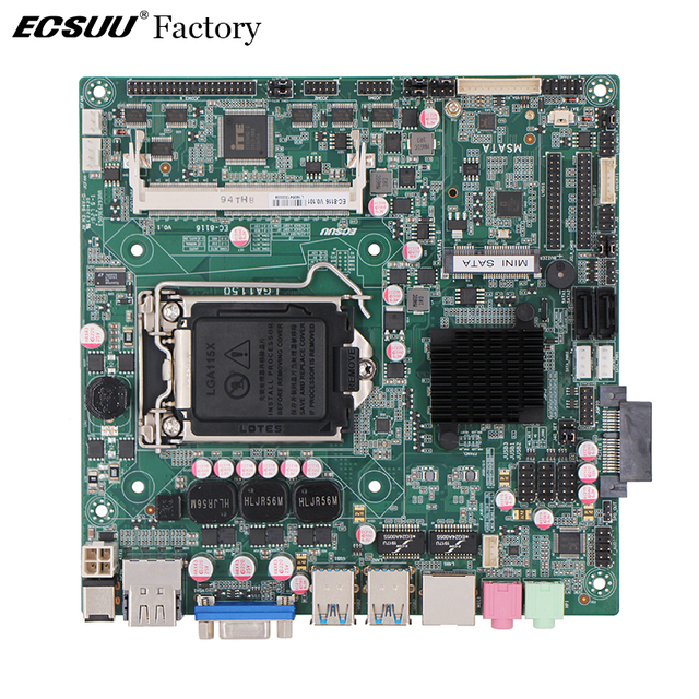 New Factory Fast Delivery Mini ITX Intel LGA1150 I3 I5 I7 DDR3 Max 8GB SATA Dual Lan Motherboard Industrial ECSUU