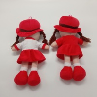 Poupée de chiffon rouge en tissu doux, 35cm, en peluche, à la mode, jupe habillée, poupées pour filles