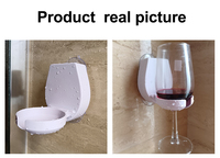 Support de verre à vin sans fil V5.3 à ventouse puissante pour douche, téléphone portable et ordinateur, étanche IPX4