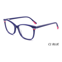 Monture de lunettes en acétate de haute qualité Cadres en acétate violet rouge transparent Lunettes unisexes optiques Darry