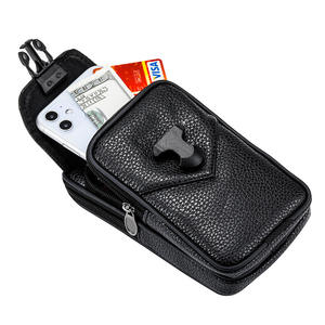 Étui de <span class=keywords><strong>ceinture</strong></span> universel en <span class=keywords><strong>cuir</strong></span> véritable avec clip pour homme poche pour téléphone portable <span class=keywords><strong>Smartphone</strong></span> sac étui pour Iphone pour Samsung - Product Image 4