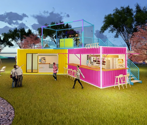 Moderna Casa Contenedor de Acero de Diseño Chino, Construcción Rápida, Caseta para <span class=keywords><strong>Mercado</strong></span> Nocturno Urbano y <span class=keywords><strong>Plaza</strong></span> Comercial - Product Image 2