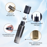 Bouteilles en plastique PET d'injection de sous-remplissage 10ml 30ml 100ml 120ml petit flacon compte-gouttes d'huile corporelle semi-transparent noir