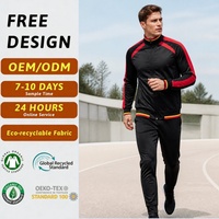 Veste Athlétique Homme Durable Noire et Rouge, Entièrement Zippée, Col Montant, Blocs de Couleurs, Vêtement de Sport pour la Course et les Voyages, Fourniture OEM ODM