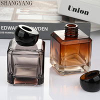 Nouvel Arrivage Diffuseur de Parfum Carré 180ml pour Décoration Intérieure, Bouteille en Verre Dégradé Marron Personnalisé, Huile Parfumée Longue Durée
