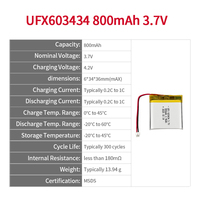 Qualité 3.7V 800mAh Lithium Ion Pouch Batterie 603434 Premium 800mAh Lipo Pouch