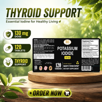 Formule Scientifique 60 Comprimés d'Iodure de Potassium pour Adultes – Soutien Naturel à Faible Teneur en Sucre pour la Thyroïde – Complément Quotidien Essentiel