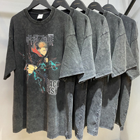 Camiseta de Alta Calidad con Estampado Gráfico DTG, 100% Algodón, Estilo Vintage Lavado a la Piedra, para Hombre, Cuello Redondo, Unisex, para Verano