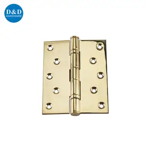 Gold Stainless Steel 5"x4"x3mm Polished Brass Finish Mortise Outside Door Hinge For Mall