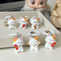 Porte-clés créatif Kawaii en forme d'animal, porte-bonheur chat porte-bonheur, mini sac à main 3D de luxe, bijoux de mode, pendentifs, breloques