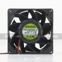 Kipas Pendingin Sunon 5V 24V 48V DC 12V 9.1W AC EC 8038 80X80X38MM 8CM untuk Chassis Server, Kapasitas Udara Tinggi, Tiga-kabel PMD1208PMB1-A