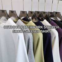 T-shirt Homme Athleisure Extérieur Éco-Minimaliste 220g en Fibre Recyclée Manches Courtes Coupe Classique Uni Anti-Plis Respirant