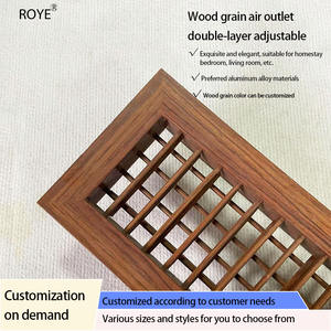 <span class=keywords><strong>Grille</strong></span> de sortie d'air conditionné en <span class=keywords><strong>bois</strong></span> à évent prolongé personnalisée persienne carrée pour ligne de garde-robe en acier avec finition grain de <span class=keywords><strong>bois</strong></span> - Product Image 6