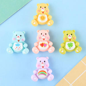 Fabrika toptan yaratıcı sevimli karikatür gökkuşağı ayı Diy el yapımı reçine dekoratif süsler büyük boy 3D Kawaii tırnak bakımı - Product Image 4