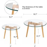 Tables gigognes pliantes en verre transparent, modernes, faciles à assembler, durables, faciles à nettoyer, avec garantie d'un an