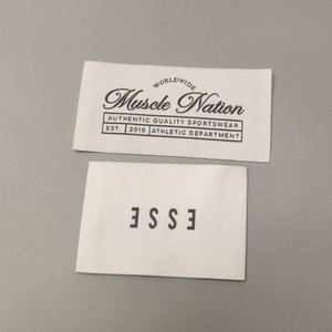 Manufacturer Satin Folded <b>Small</b> Woven Size Label Iron on Custom High Quality Damask Woven Labels for Clothing - Product Image 2