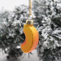Kwaliteit Handgeblazen Glas Kerst Ornament Fruit Glas Ornament Perzik Plak Glas Ornament Milieuvriendelijk
