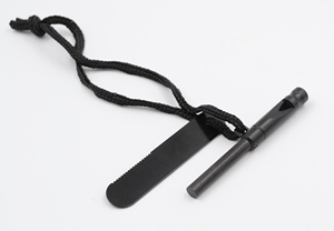 Pequeña varilla de pedernal de magnesio de acero de fuego sueco Mini arrancador de fuego de emergencia para acampar con silbato integrado - Product Image 4