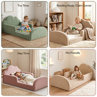 Lit de sol en mousse pour enfants et tout-petits, doux et sûr, certifié OEKO-TEX, avec matelas en éponge, sans cadre en bois, housse amovible