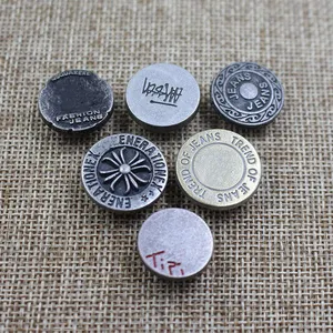 Custom Logo Brass Alloy Garment Jean Buttons Botones Metal Jacket Denim Pant Jeans Button