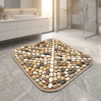 Tapis de réflexologie pour les pieds et les jambes, tapis de massage en galets naturels pour soulager la douleur, thérapie à domicile, 40x40cm