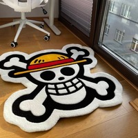Tapis tufté fait main personnalisé FIGOO, tapis doux et moelleux en forme de dessin animé/fleur, tapis antidérapant pour la chambre d'enfant, la décoration du salon