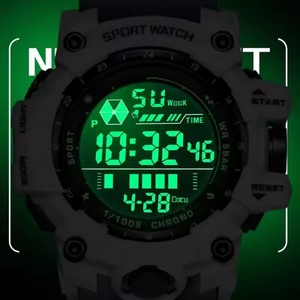 Montre de sport SANDA 6229 <span class=keywords><strong>pour</strong></span> homme, montre électronique numérique, montre-<span class=keywords><strong>bracelet</strong></span> résistante aux chocs, compte à rebours, étanche 5ATM, <span class=keywords><strong>bracelet</strong></span> - Product Image 3