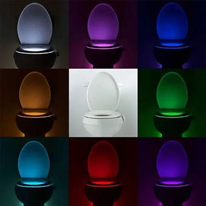 Lampe LED WC à capteur de mouvement intelligent 16/8 couleurs, étanche, rétroéclairage pour siège de toilette, lampe de nuit pour cuvette de toilette, LM30006, garantie 1 an - Product Image 2