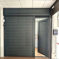 Porte de garage automatique en aluminium avec volet roulant et accès piéton, petite porte de 8 pieds pour villa, résidence, entrepôt