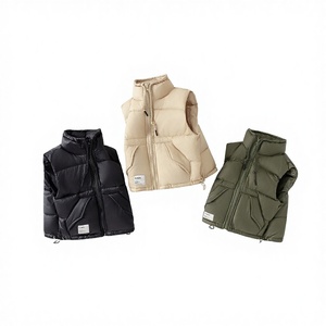<span class=keywords><strong>Gilet</strong></span> Enfant Automne/Hiver 2025 Nouveau Modèle Élégant Rembourré en Duvet Chaud <span class=keywords><strong>Zippé</strong></span> Couleur Unie en Nylon pour Garçons, Filles et Bébés - Product Image 1