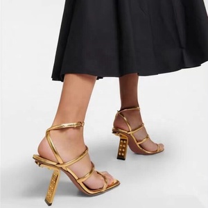 Sandales élégantes à talons hauts pour femmes, style stiletto, avec boucles à la cheville, chaussures de soirée compensées à talons fins - Product Image 2