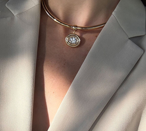 YUNCHENG Collana Choker Ovale con Zirconia, Gioiello di Moda per Donne, Gioielleria Personalizzata per Uso Quotidiano, Impermeabile, Placcato in Oro 18K - Product Image 2